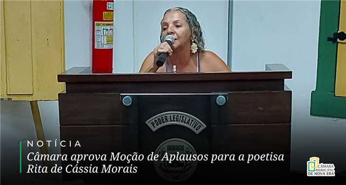 Moção de Aplausos para a poetisa Rita de Cássia